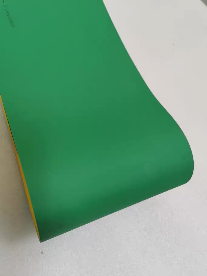 High-speed wear-resistant yellow-green flat textile belt, industrial synchronous anti-slip rubber canvas nylon base belt