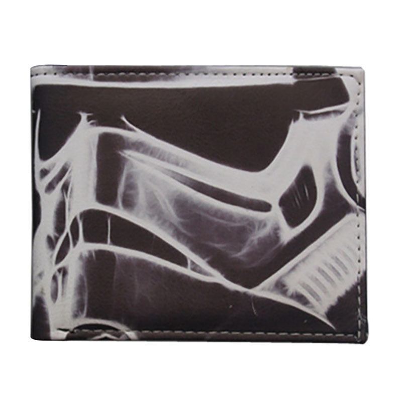 Cartera de animación alrededor de Star Wars, samurai negro, estudiantes blancos, monedero de cambio PU corto, monedero