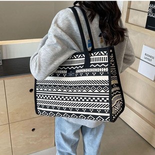 Large Capacity High Quality Canvas Tote Bag Women Vintage Tote Bag Work Commuter Travel Shoulder Bag in stock Wholesale