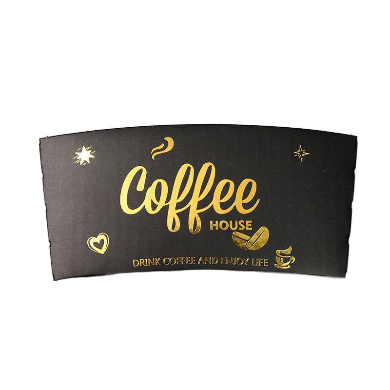 일회용 커피 우유 차 종이컵 절연 컵 커버 로고 COWHIDE 골판지 컵 커버 쉽게 포장 컵 커버