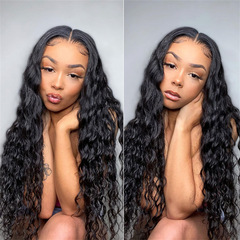 AliExpress wholesale hair supply fake hair for women African black small curly wig synthetic middle part long hair full head cover