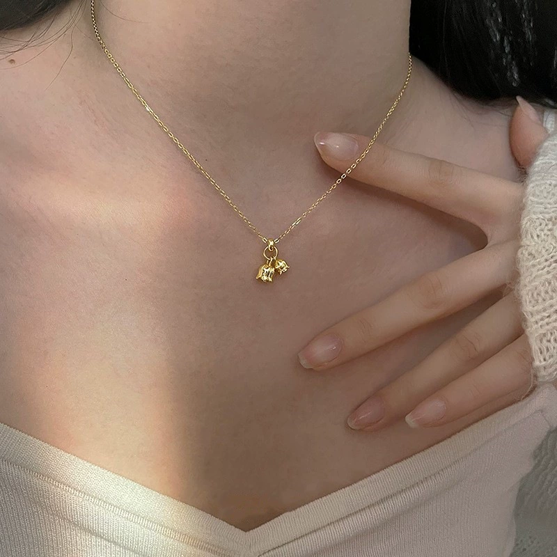Pendant, necklace, chain for key bag , orchid, flowered, internet celebrity, 2023 collection