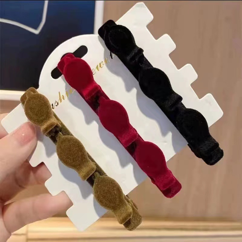 Hot-selling velvet braided hair clip headband forehead bangs hairdressing tool star style hair clip hairpin wholesale 