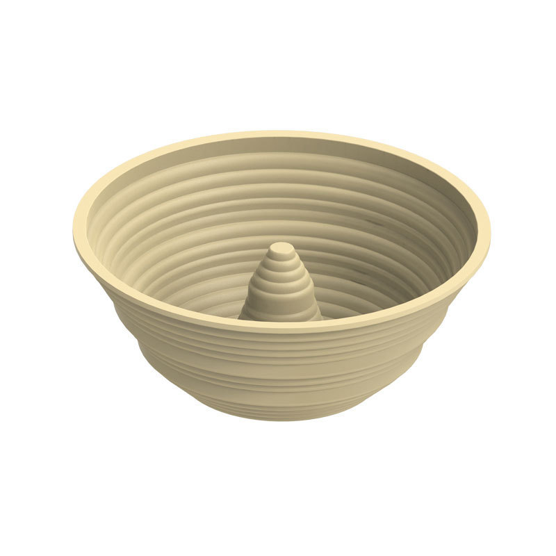 기둥이있는 둥근 빵 바구니