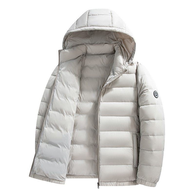 新款冬季羽绒服男士休闲短款上衣商务休闲男士外套爸爸装萨尔白色