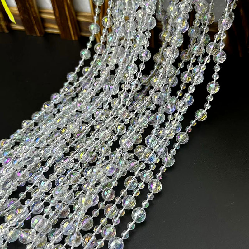 アクリルのコードの玉のウェディングの玉のカーテンの結婚式は水晶の道をまねて舞台の吊り下げの装飾の水晶のクリスマスツリーの玉のチェーンを引きます