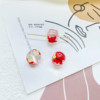 Glossy beads, earrings handmade, accessory, hand painting