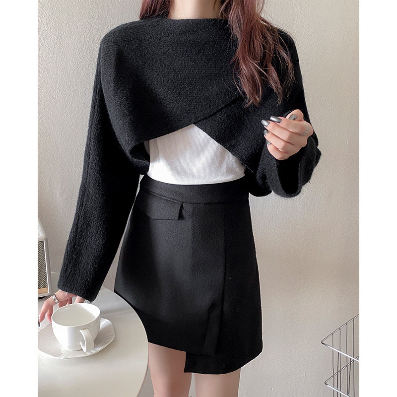 24 invierno Puyuan estilo neutro japonés y coreano ropa casual de punto chaqueta de cuello grueso suéter suelto