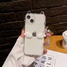 天使翅膀猫耳苹果16/14/15pro手机壳iPhone12/13带挂链11全包8pxr