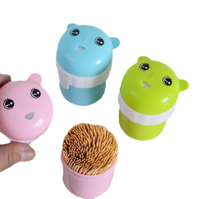 C con 400 palillo de dientes de dibujos animados caja de palillo de dientes titular de palillo de dientes creativo botella simple palillo de dientes caja palillo de dientes tarro