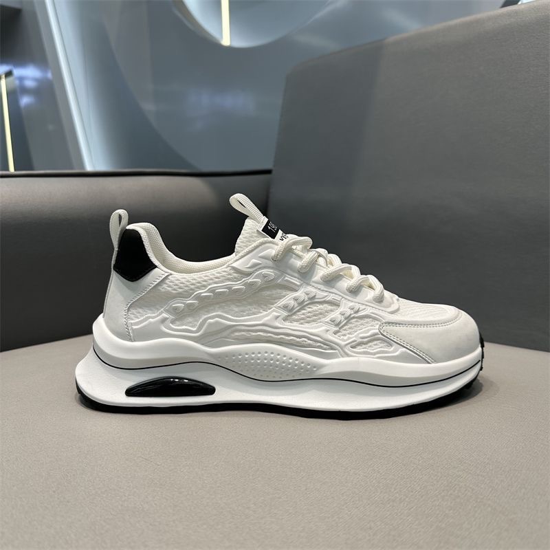 Zapatos de verano de red para hombres respirables zapatos de carrera huecos cómodos de suela suave zapatos de moda delgados zapatos blancos de malla universal