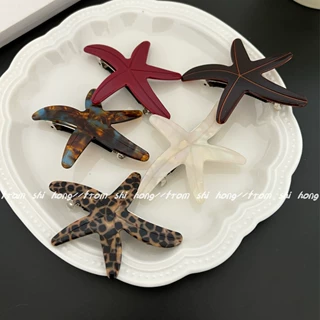 海岛日记~创意海星醋酸边夹发夹碎发刘海夹盘发器高级感弹簧夹子