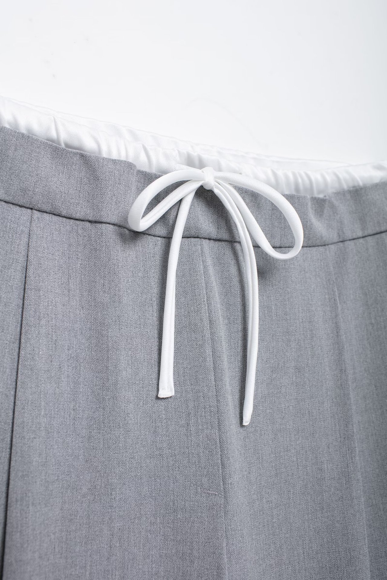 Abbigliamento donna autunno e inverno 2024 nuovi pantaloni larghi a doppio strato con vita larga e gamba larga_voghion.com