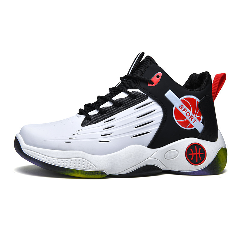 Zapatillas de baloncesto para jóvenes al aire libre 2024 zapatos deportivos antideslizantes con cordones para hombres zapatos de suela gruesa de tendencia transpirables para hombres