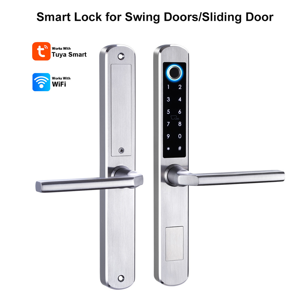 跨境手机APP开锁智能Wifi锁断桥铝室外防水指纹密码防盗家用门锁