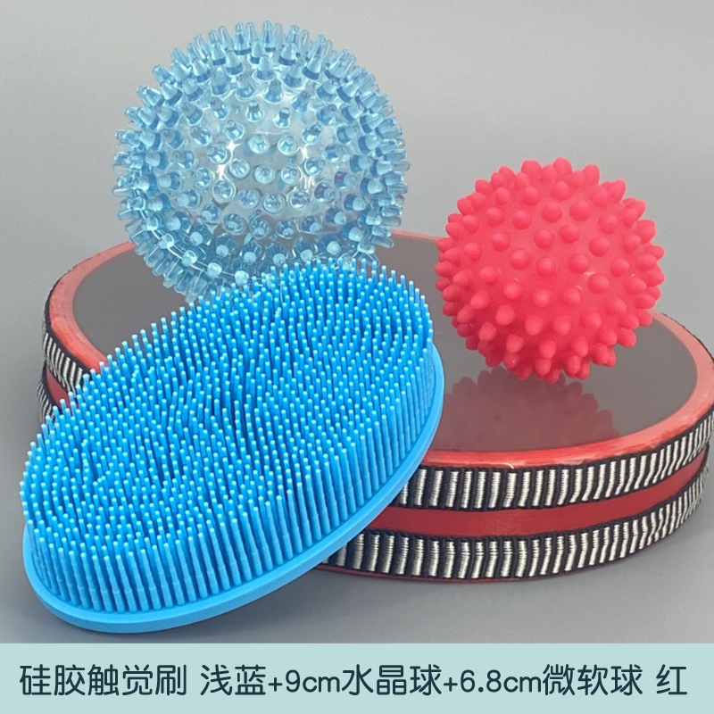 cepillo táctil tacto bola de masaje tacto niños entrenamiento sensorial tacto bola de baño acariciar juguetes equipo de rehabilitación W