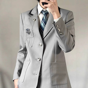 2024 Korean Style Trendy Men's Tops, Handsome Loose Hong Kong Style Suit Jackets, Men's Spring & Fall Versatile Casual Suits 12