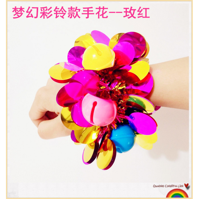 圆片铃铛玫红金