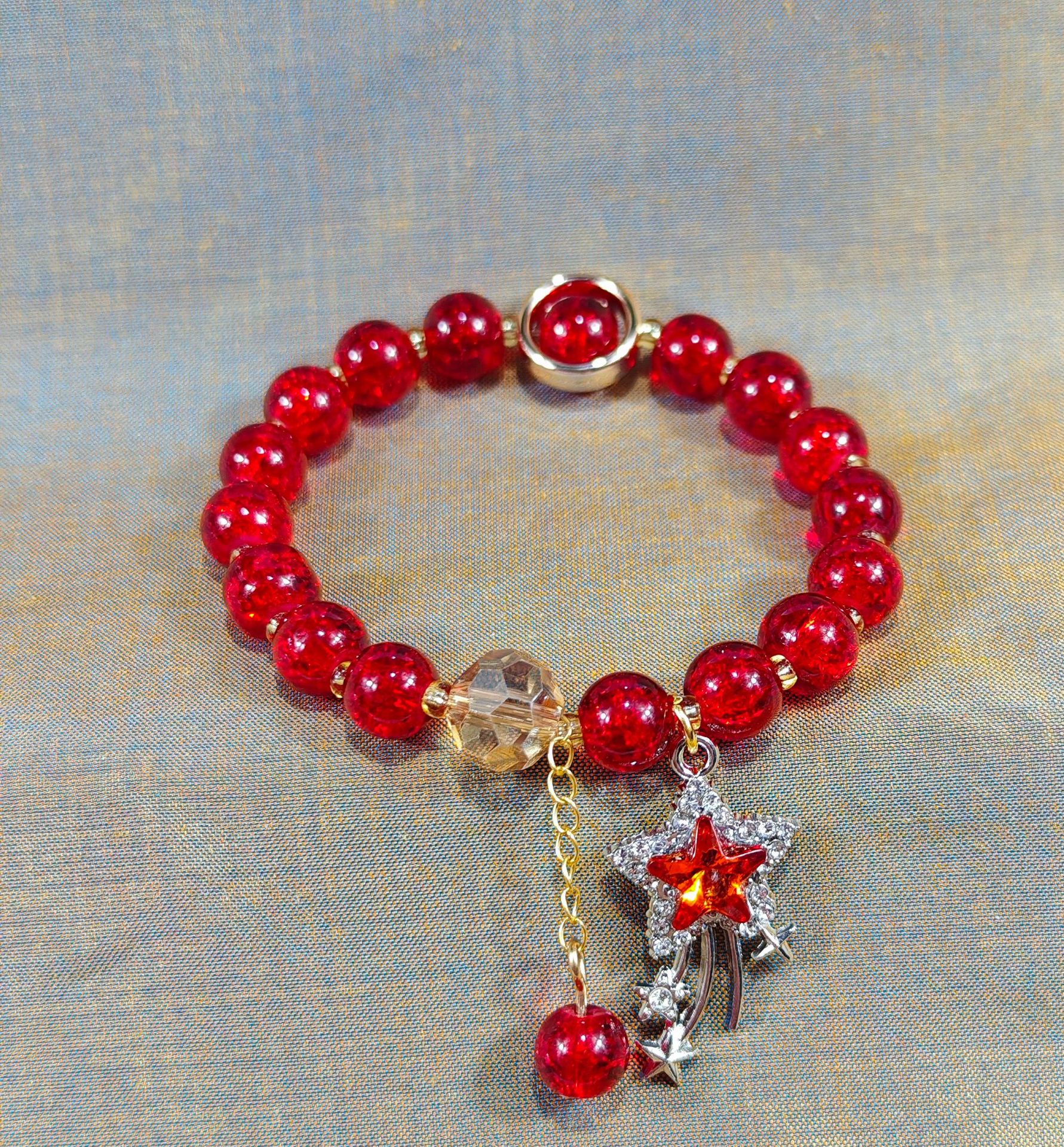 Las celebridades de Internet retro transfronterizas suelen ser todo-fósforo pulsera elástica de estilo ins simple pulsera de moda de lujo ligero, joyería de temperamento