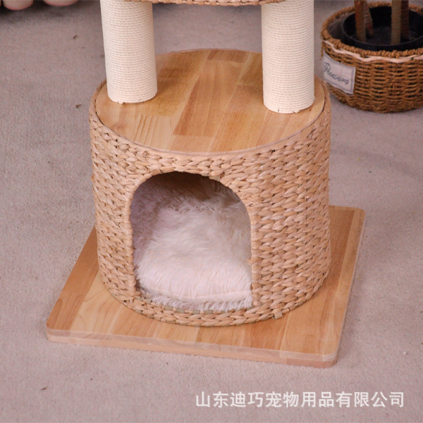 Soporte de escalada de ratán, juguetes para gatos, suministros para gatos, tablero de agarre para gatos, fuente de tejido de ratán de tres capas, suministro directo, soporte de escalada para gatos personalizable, juego de gatos