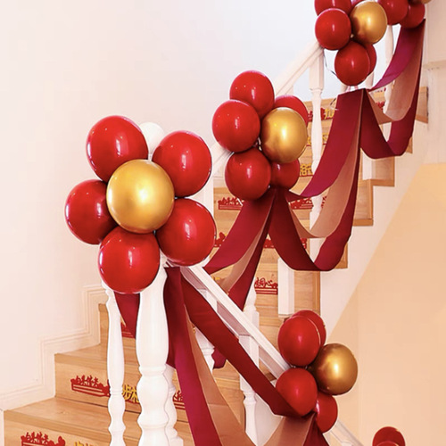 Wedding Staircase Decoration Set Handrail Gauze Wedding Room Arrangement Balloon Set Wedding Supplies Latte Art Romantic Creativity