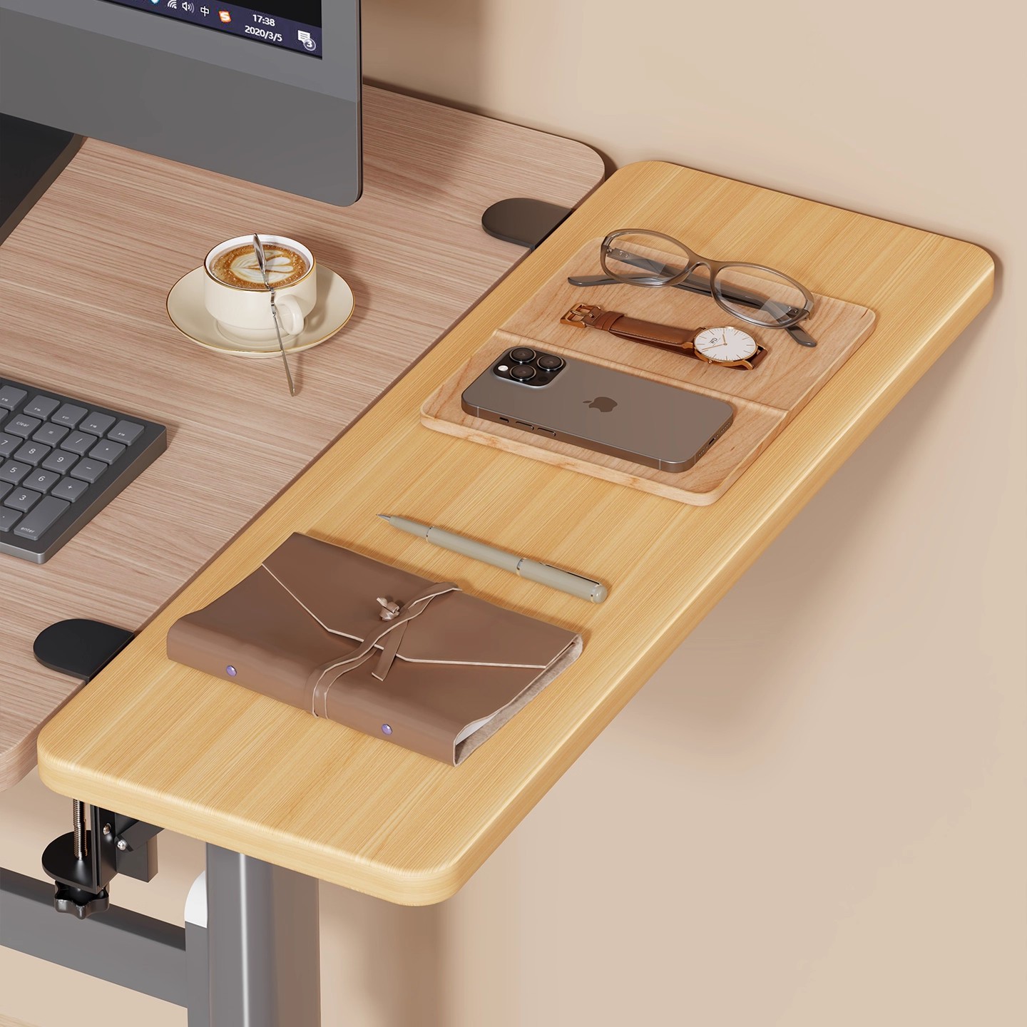 可折叠桌面延长板电脑桌子扩大神器扩展宿舍办公手臂支撑键盘托架