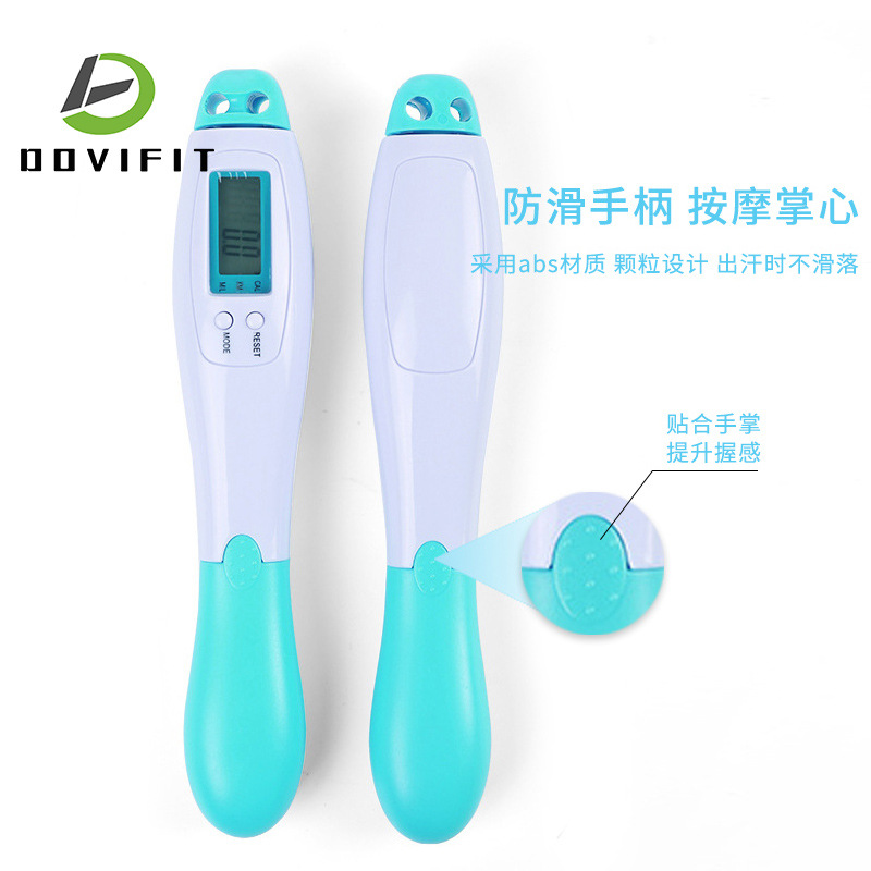 Contando la cuerda de saltar alambre de acero inalámbrico de doble uso entrenamiento de ejercicio de fitness para adultos cuerda de saltar inalámbrica interior