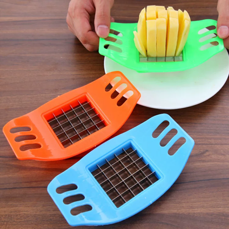 Kitchen Potato Cutter, Creative 5×5 Grid Fry Maker, Handheld Multi-Fruit Cutter (Random Color)