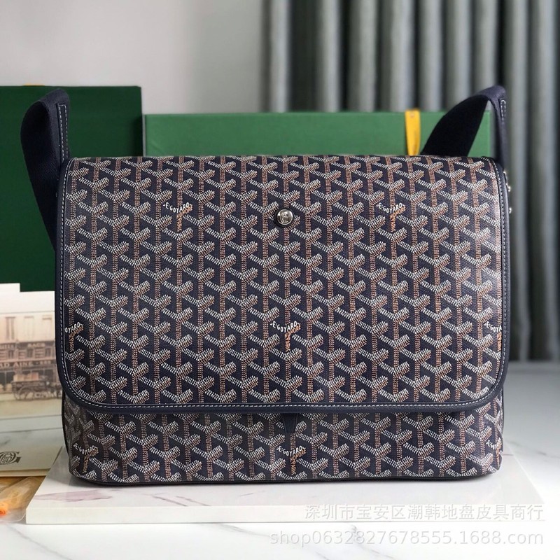 ゴヤール Goyard メンズバッグ カペティエン オールドフラワー ドッグトゥース ショルダー クロスボディ メンズ ラージ メッセンジャーバッグ ブリーフケース|undefined