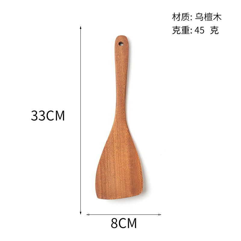 Безочаговая/безполезная? — переведу правильно: Бесмятная Waxless ebony wood spatula non-stick pan Japanese-style extended-handled stir-frying spatula wooden soup spoon porridge spoon kitchen set