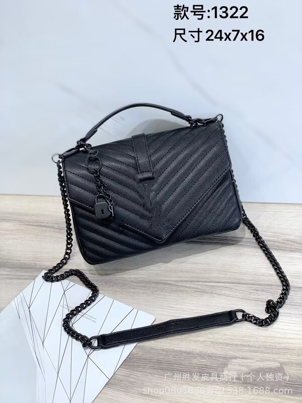 ニッチで多用途なクロスボディバッグ PU ハンドバッグ 秋冬バッグ ファッショナブルな V 字型刺繍チェーン クロスボディバッグ ハイエンド|undefined
