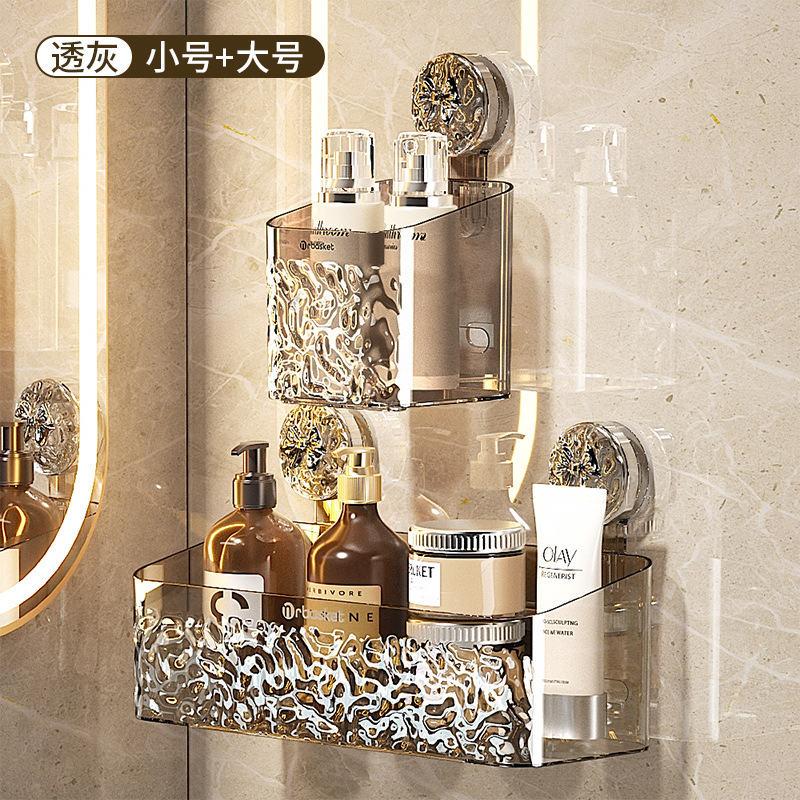 Cuarto de baño ventosa rack de almacenamiento rack de baño sin golpes inodoro lavabo cesta colgante cocina caja de almacenamiento montada en la pared