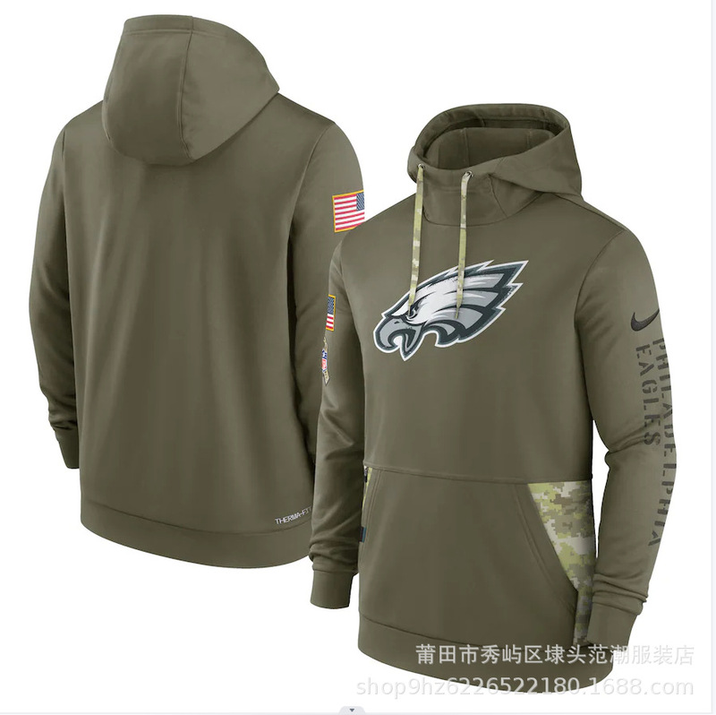 现货18军绿款nfl致敬版男士长袖卫衣运动健身连帽衫橄榄球运动|undefined