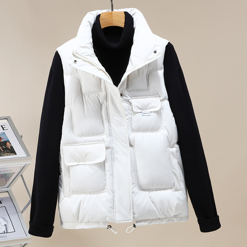 Chaleco de algodón de pluma para mujeres 2023 invierno nuevo chaleco de moda coreano chaleco con capuchón para usar fuera de la chaqueta de abrazadera de hombro caliente image 1