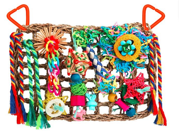 Попугай грызающая игрушка трава сетка цветная тканая трубка люфа трава шелковая бумага шелковая грызающая игрушка клетка пейзаж