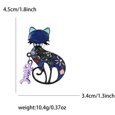Yaxa sancaqları Cat Brooch Creative All-match Men's - blue-4673-bl