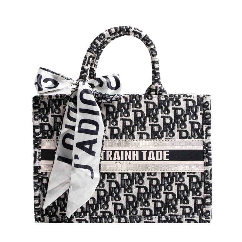 Bolsa de mano tipo satchel al por mayor de Baigou para mujer 2025 nueva moda europea y americana con letras impresas de gran capacidad.