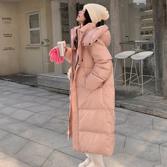オフシーズン厚手のダウンコットンコート女性のための韓国風膝上オーバーサイズ学生綿ジャケット 2025 新しいスタイル