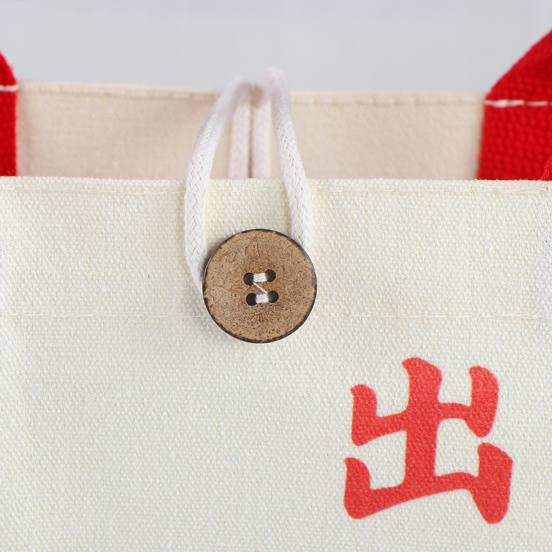 Bolsa de mano tridimensional de lona Bolsa de lona de asistencia de estudiante de gran capacidad personalizada Bolsa de almacenamiento de compras de ropa de centro comercial