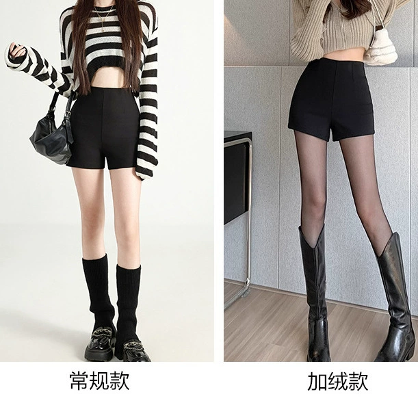 Черные шорты носят женские шорты весной и осенью