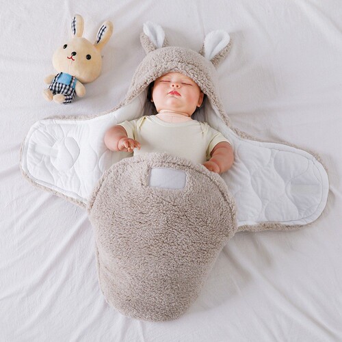 Baby blanket, baby lambswool sleeping bag, thickened anti-jumping autumn and winter newborn swaddling blanket supplies
