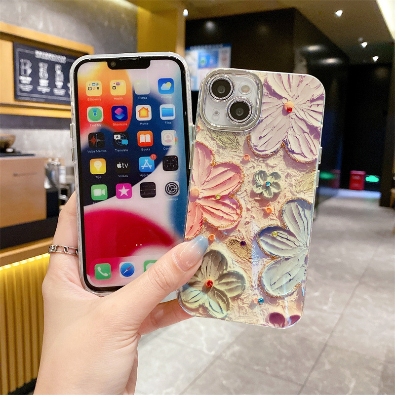 100g Weight iPhone Applicable Brands Phone Cases Classification PC Material Flower Pattern Vintage Style Style PC Flower Vintage Style Phone Cases Phone Accessories 9