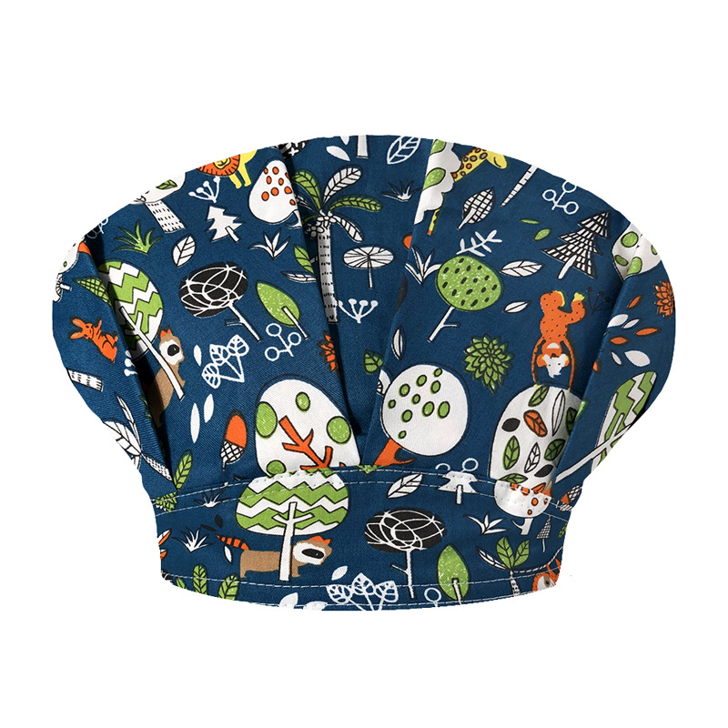 Tapa de operación directa de fábrica impresión femenina pequeño animal lindo sombrero de enfermera algodón salón de belleza odontología oral sombrero