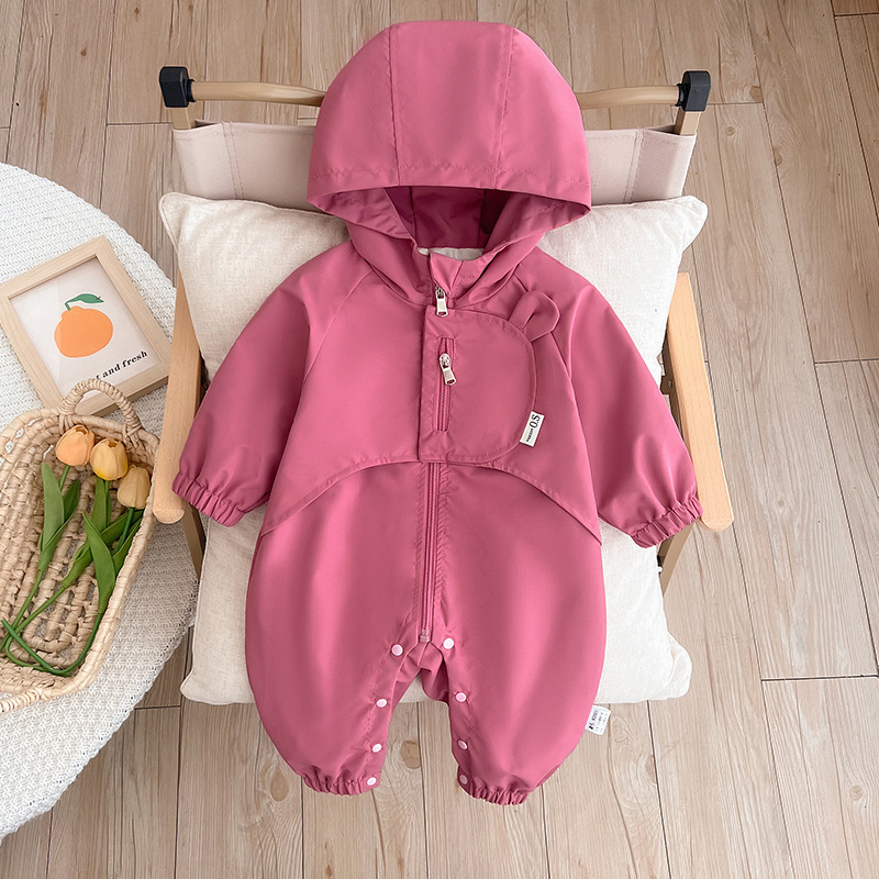 Baby clothes for boys and girls baby spring and autumn clothes windproof conjoined western style assault clothes out holding clothes hooded ha clothes spring