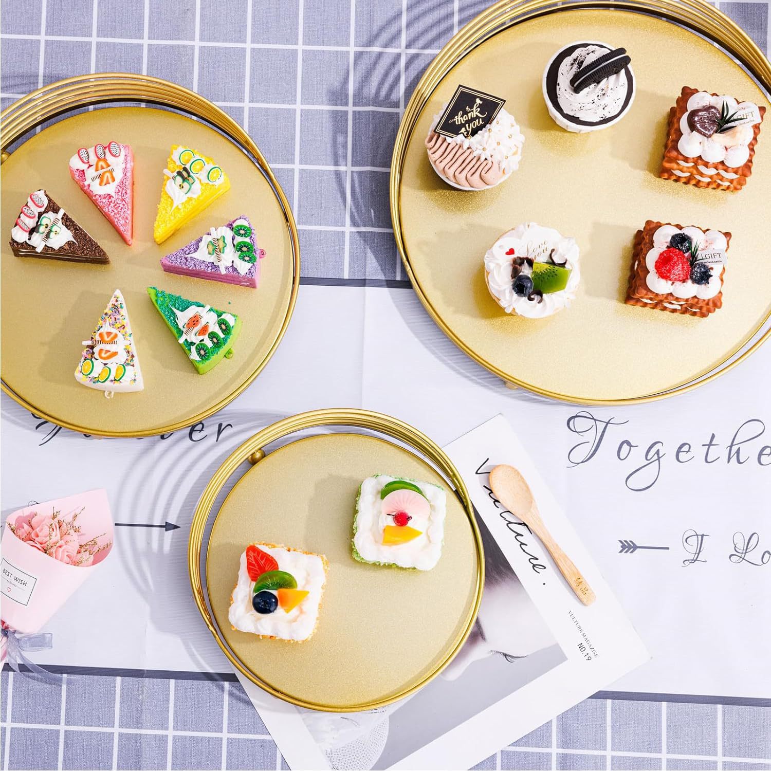 Transfronterizos Amazon temu postre estante de exhibición bandeja de pastel estante de pastel diseño de cumpleaños