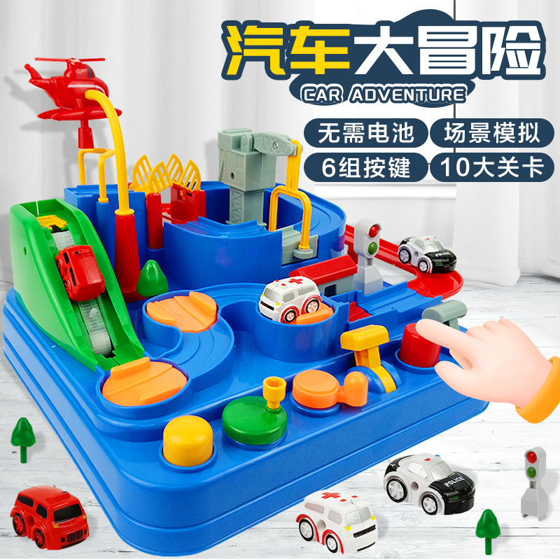 Cross-Border Children's Track Car Inertial Roller Coaster Car Boy Gift Educational Stall Toy Electric Car 6-Key