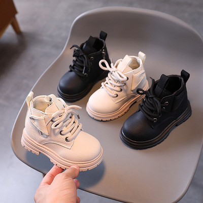Martens, демисезонные нескользящие короткие сапоги для мальчиков, в корейском стиле, мягкая подошва, в западном стиле