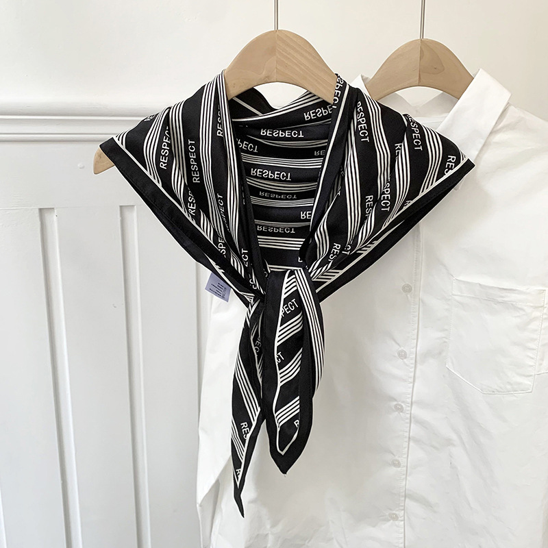 Bufanda triangular, babero, estilo fino de moda para mujer, cintura multifuncional, bufanda de seda decorativa, bufanda de línea de moda de alta gama, chal