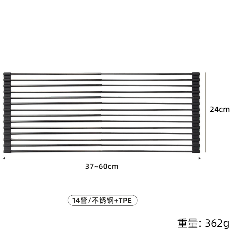 Rack de drenaje de acero inoxidable Rack de filtro de agua lavavajillas plegable Rack de platos Rack de drenaje retráctil práctico para lavar verduras