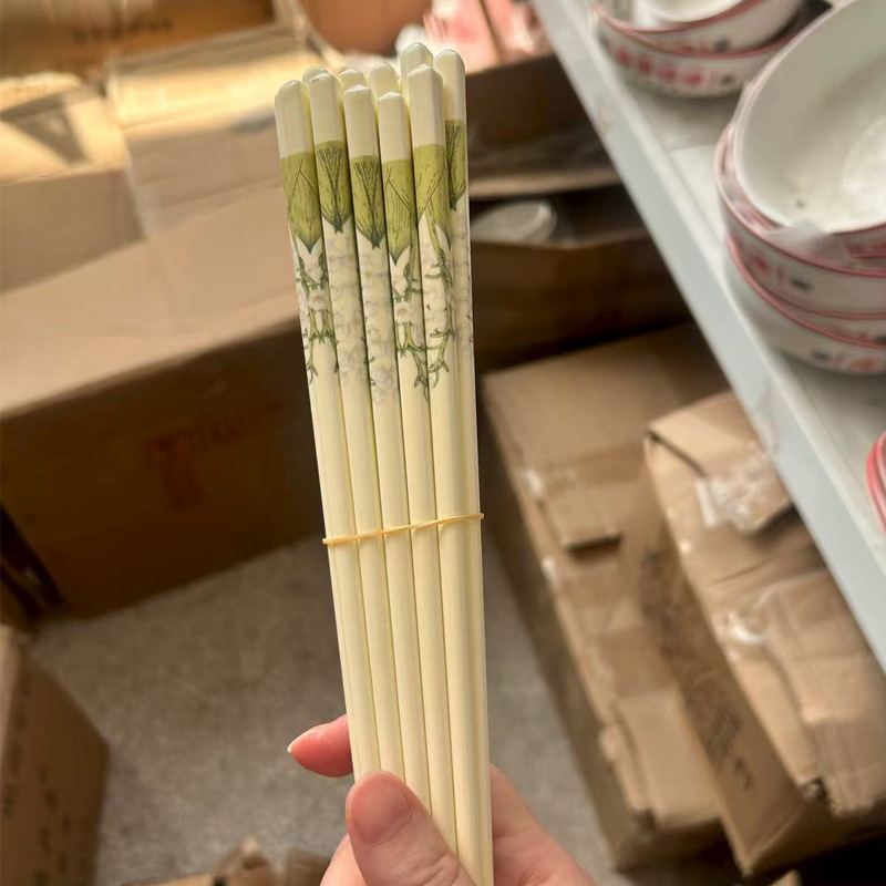 景徳鎮高級セラミック箸家庭用防カビお手入れ簡単箸10膳高温耐性高価値公共箸|undefined